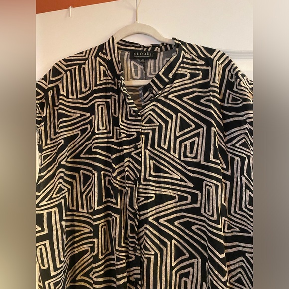 ELOQUII - geometric print shirt dress - Picture 2 of 3